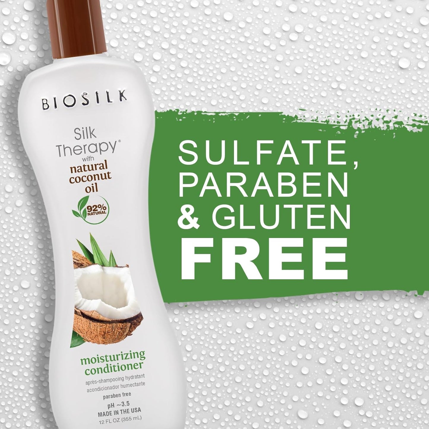 BioSilk Silk Therapy with Natural Coconut Oil Moisturizing Conditioner