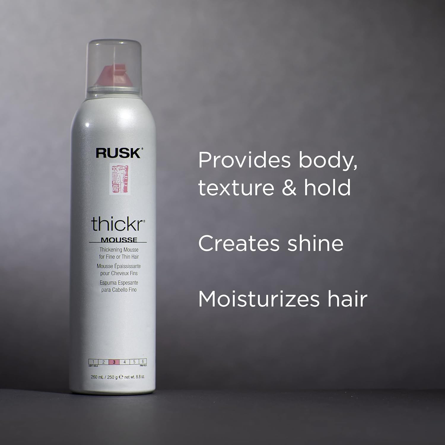 RUSK Designer Collection Thicker Thickening Mousse for Fine or Thin Hair, 8.8 Oz