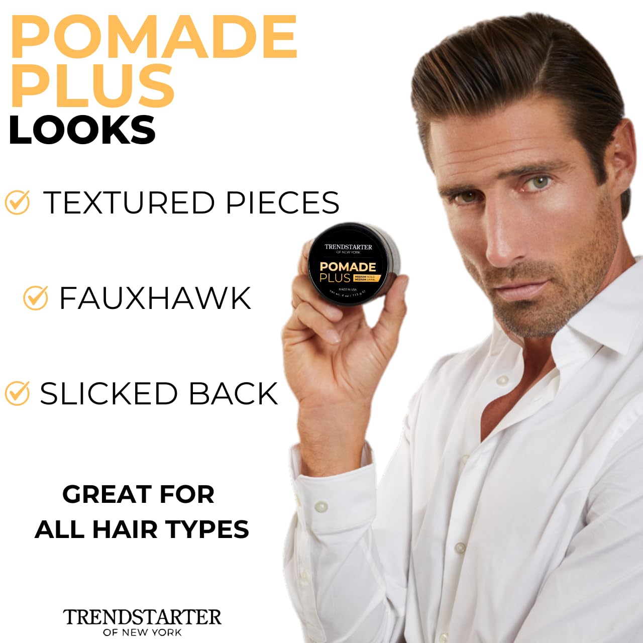 TRENDSTARTER - POMADE PLUS - Medium Hold - Medium Shine (4oz)