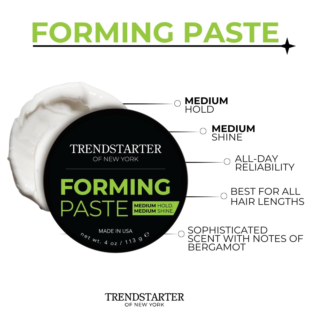 TRENDSTARTER - FORMING PASTE - Medium Hold - Medium Shine (4oz)