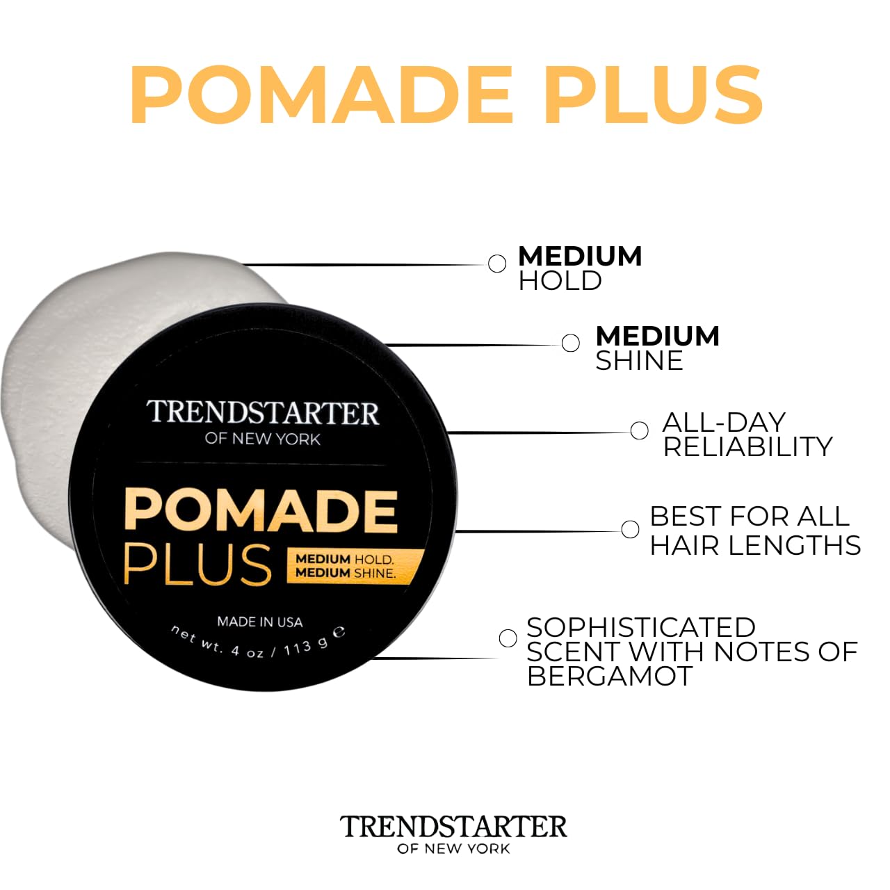 TRENDSTARTER - POMADE PLUS - Medium Hold - Medium Shine (4oz)