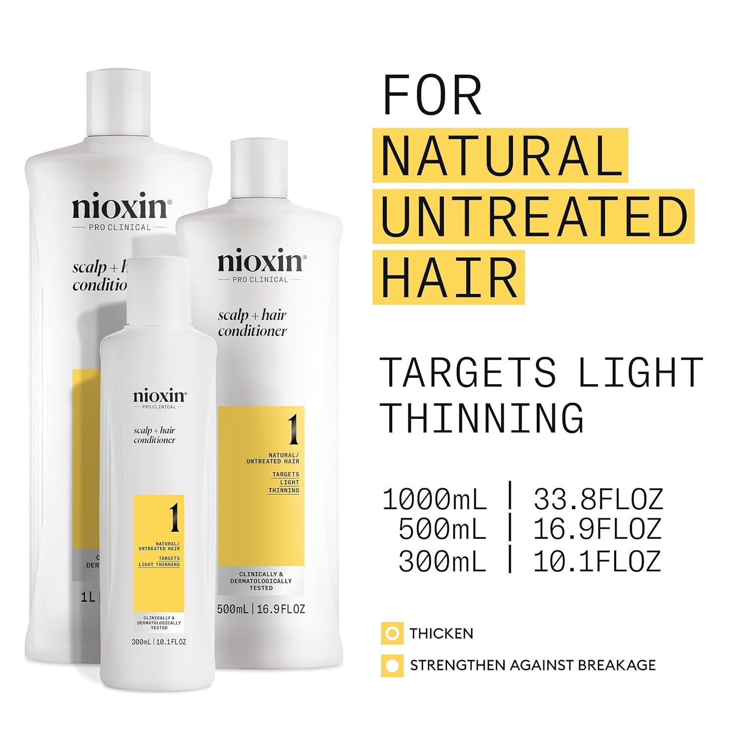 Nioxin System 1 Scalp Therapy Conditioner for Fine/Normal to Light Thinning, Natural Non Color-Treated Hair