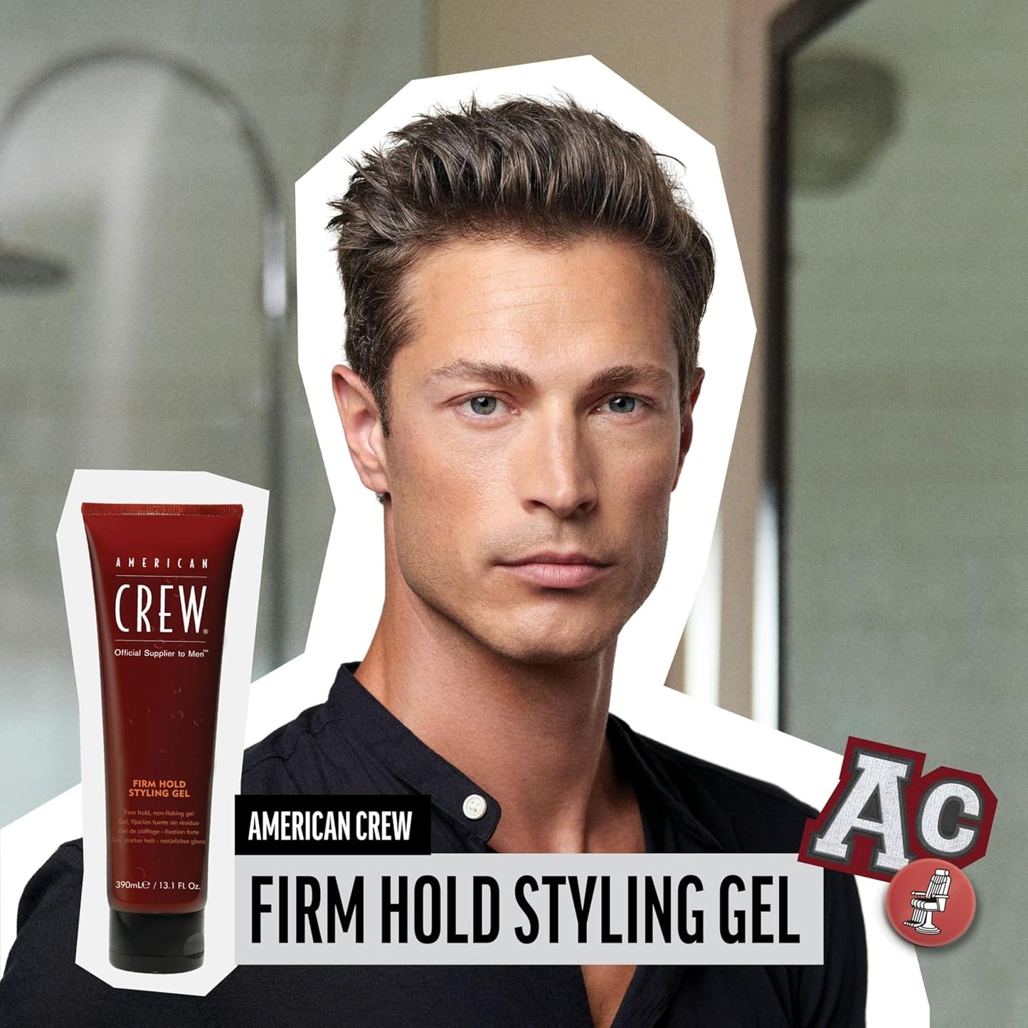 American Crew Men's Hair Styling Gel, Firm Hold