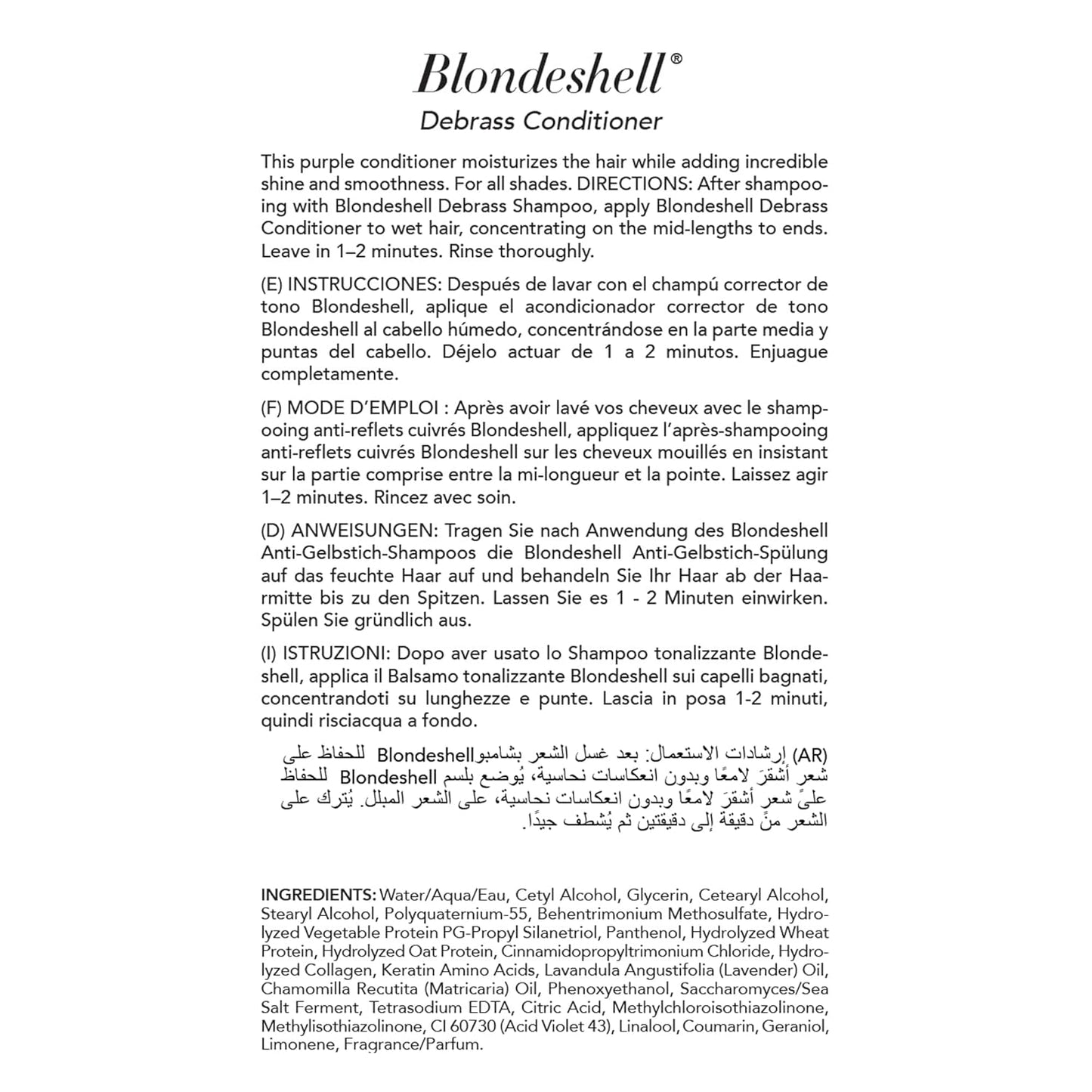 Keratin Complex Blondeshell Conditioner Debrass & Brighten Formula