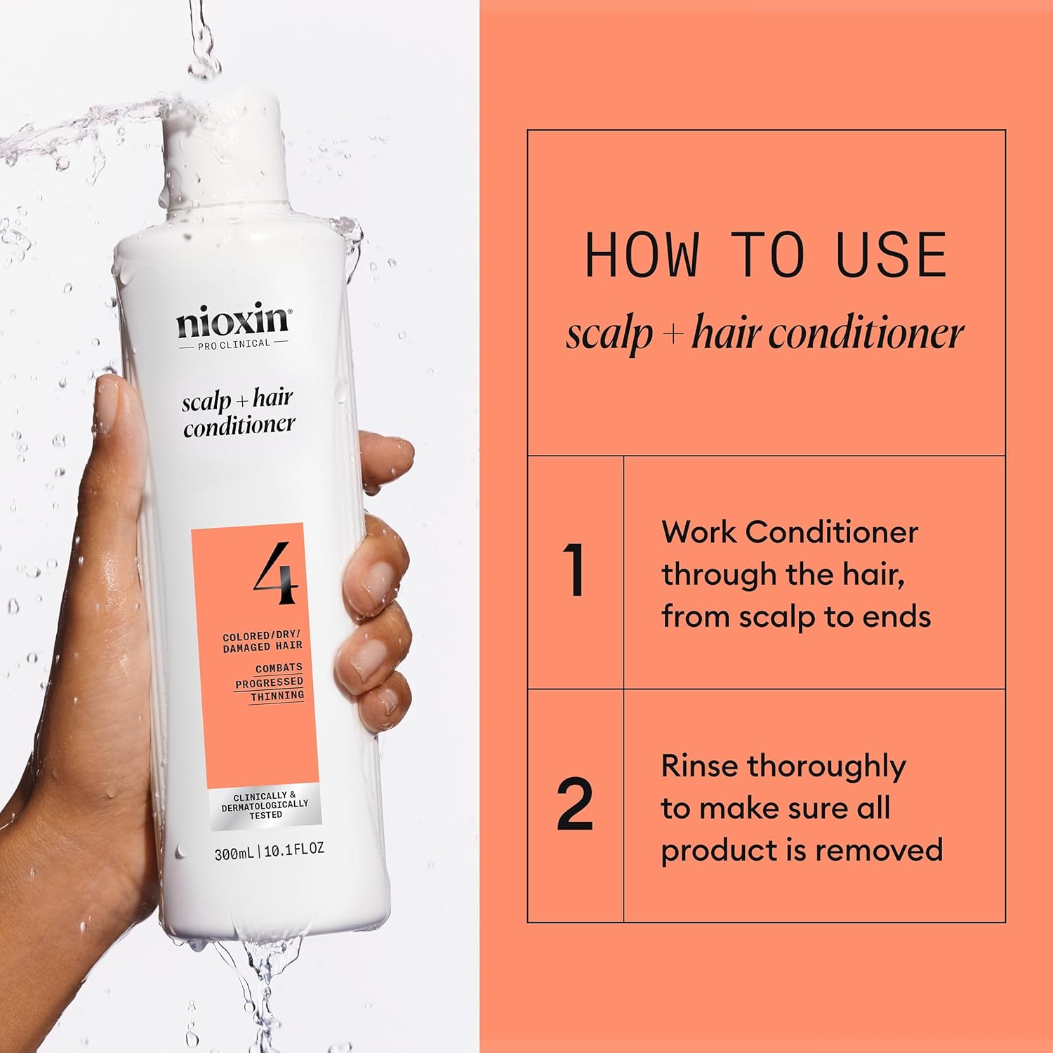 Nioxin System 4 Scalp + Hair Thickening Conditioner For Colored, Dry, & Damaged Hair with Progressed Thinning